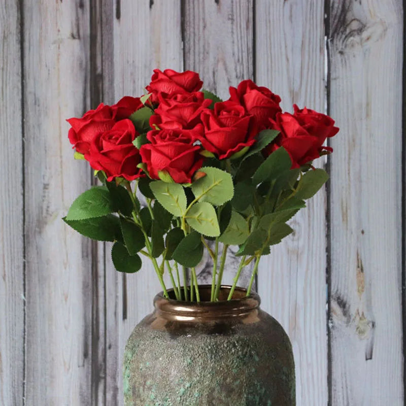3/5/10/20pcs Roses Artificial Flowers Rose Flower Branch Artificial Red Roses Realistic Fake Rose for Wedding Home Decor