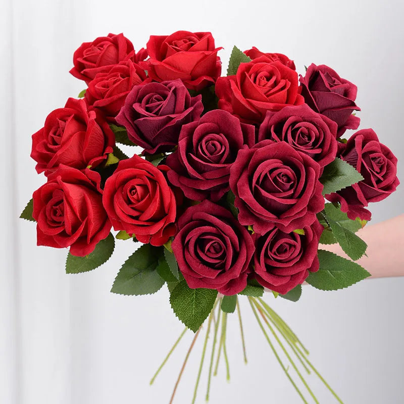 3/5/10/20pcs Roses Artificial Flowers Rose Flower Branch Artificial Red Roses Realistic Fake Rose for Wedding Home Decor