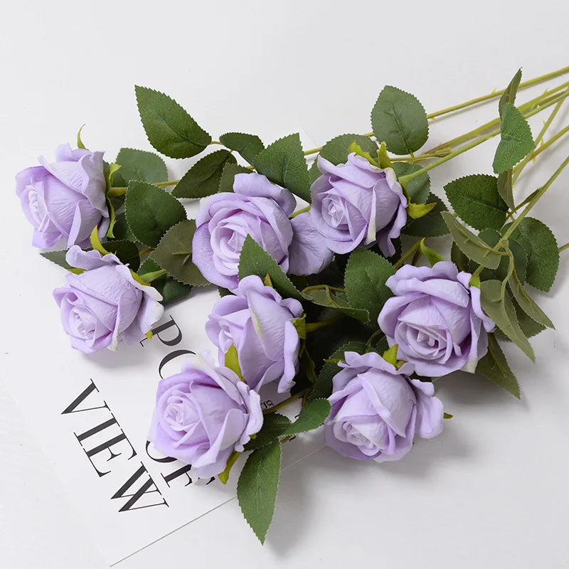 3/5/10/20pcs Roses Artificial Flowers Rose Flower Branch Artificial Red Roses Realistic Fake Rose for Wedding Home Decor