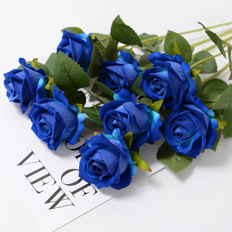 3/5/10/20pcs Roses Artificial Flowers Rose Flower Branch Artificial Red Roses Realistic Fake Rose for Wedding Home Decor