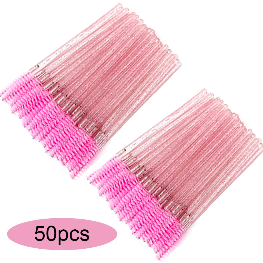 50/100/300/500pcs Eyebrow Eyelash Brushes Eyelash Spoolies Mascara Wands Applicator for Eyelash Extension Makeup Tool LAUKISS