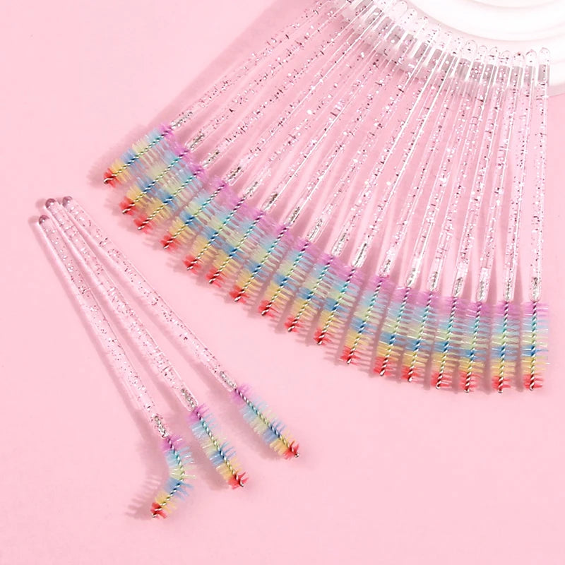 50/100/300/500pcs Eyebrow Eyelash Brushes Eyelash Spoolies Mascara Wands Applicator for Eyelash Extension Makeup Tool LAUKISS