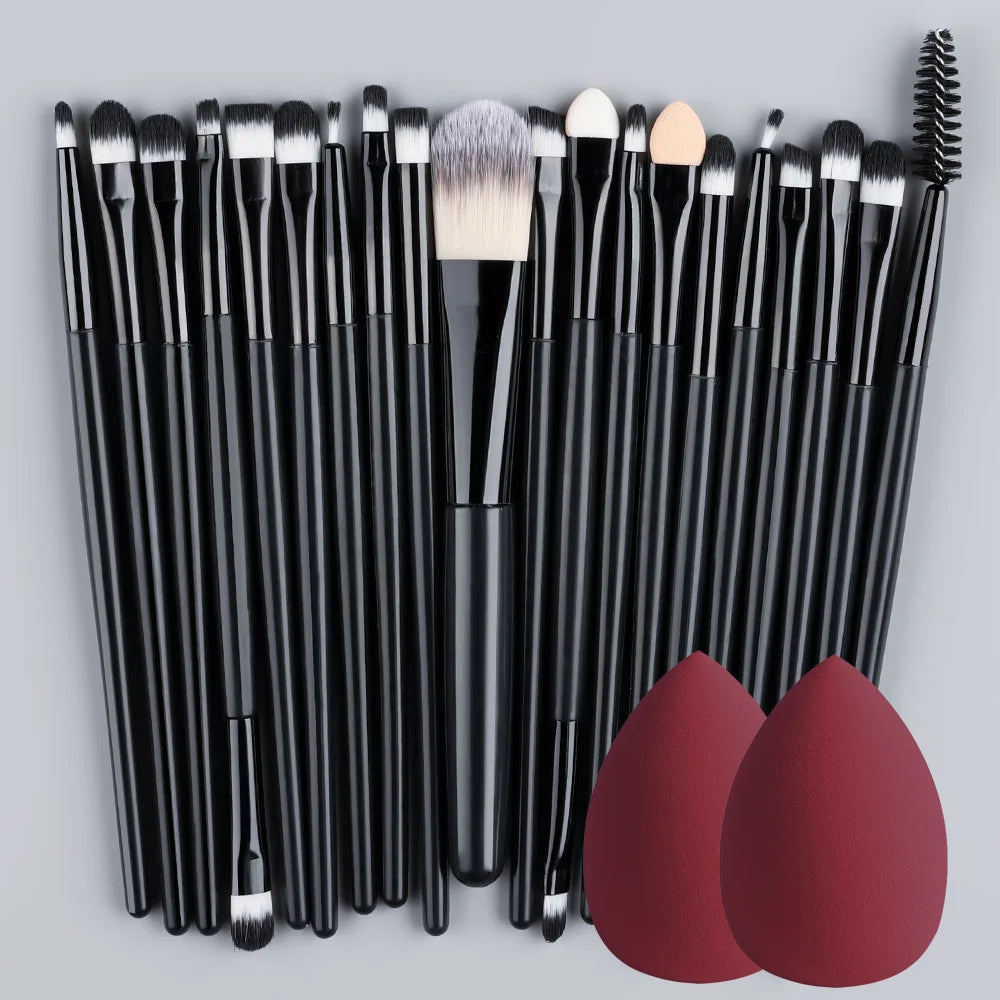 20Pcs Makeup Brush Set Eye Shadow Brush Full Set Beauty Makeup Concealer Brushes Blush Loose Powder Highlighter Foundation Tools