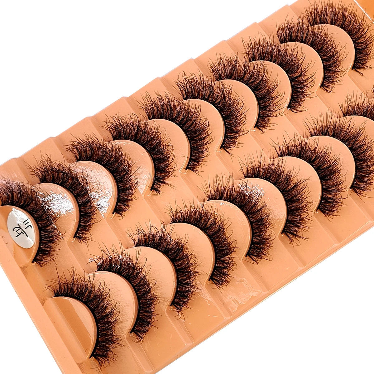 10Pairs 3D Mink Lashes Cilios Fluffy Soft Beauty Natural Short Mink Fake Eyelashes Classic Thick Reusable Makeup False Eyelashes