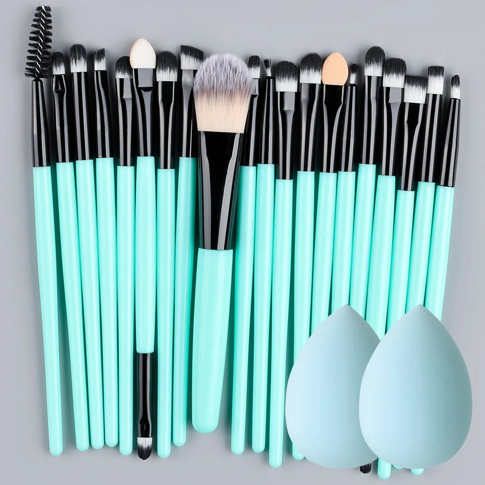 20Pcs Makeup Brush Set Eye Shadow Brush Full Set Beauty Makeup Concealer Brushes Blush Loose Powder Highlighter Foundation Tools