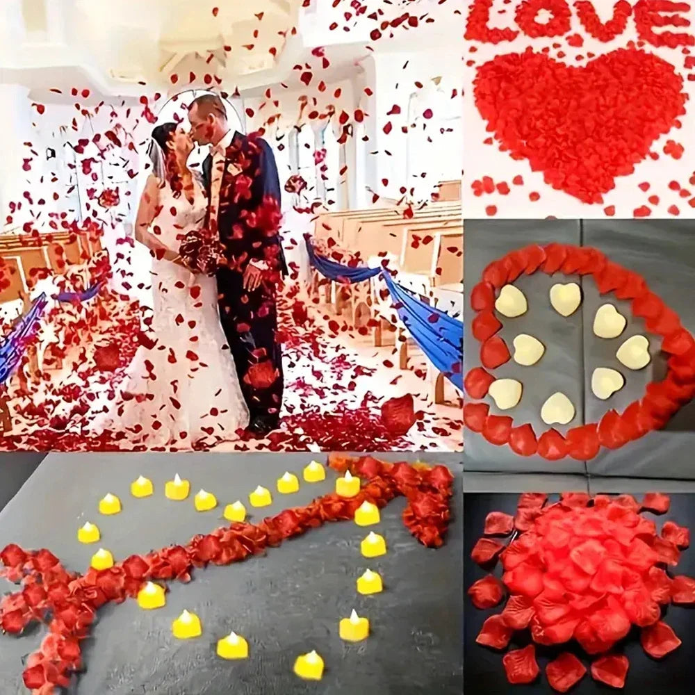 100-10000Pcs Top Colorful Artificial Fake Rose Petals Red White Gold Roses Petal Flowers Romantic Wedding Party Valentine Decor