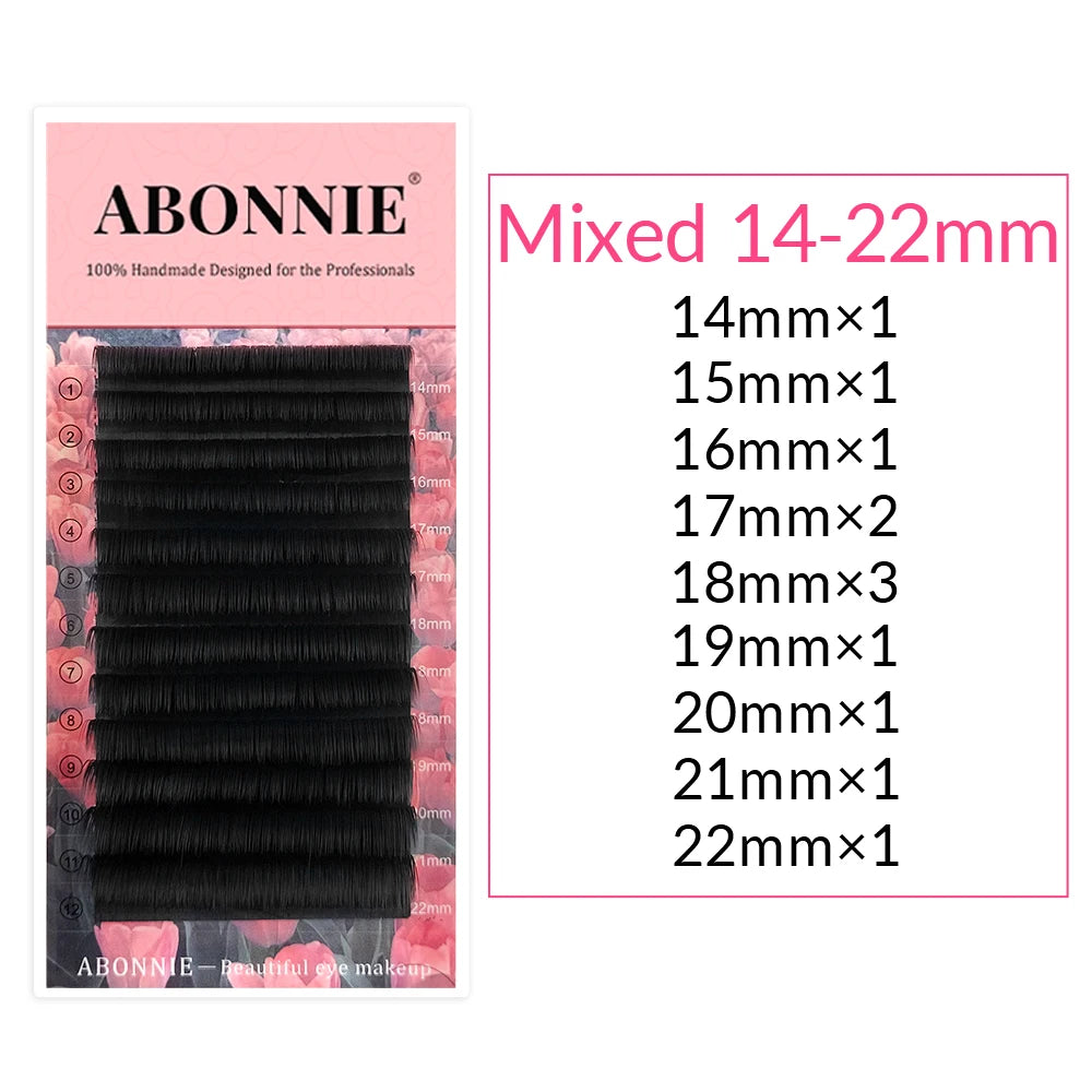 Abonnie Super Soft Blomming Lashes Easy Fan Eyelash Extensions Mega Volume Fans 8-25m All Size Eyelashes Supplies for Eye Beauty