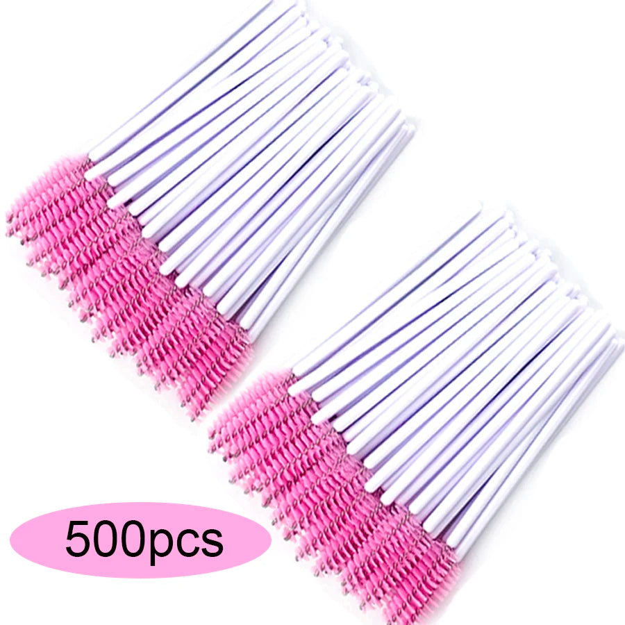 50/100/300/500pcs Eyebrow Eyelash Brushes Eyelash Spoolies Mascara Wands Applicator for Eyelash Extension Makeup Tool LAUKISS