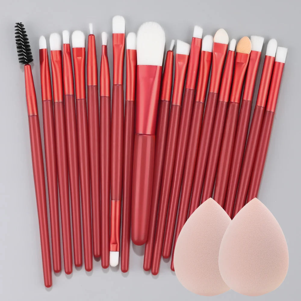 20Pcs Makeup Brush Set Eye Shadow Brush Full Set Beauty Makeup Concealer Brushes Blush Loose Powder Highlighter Foundation Tools