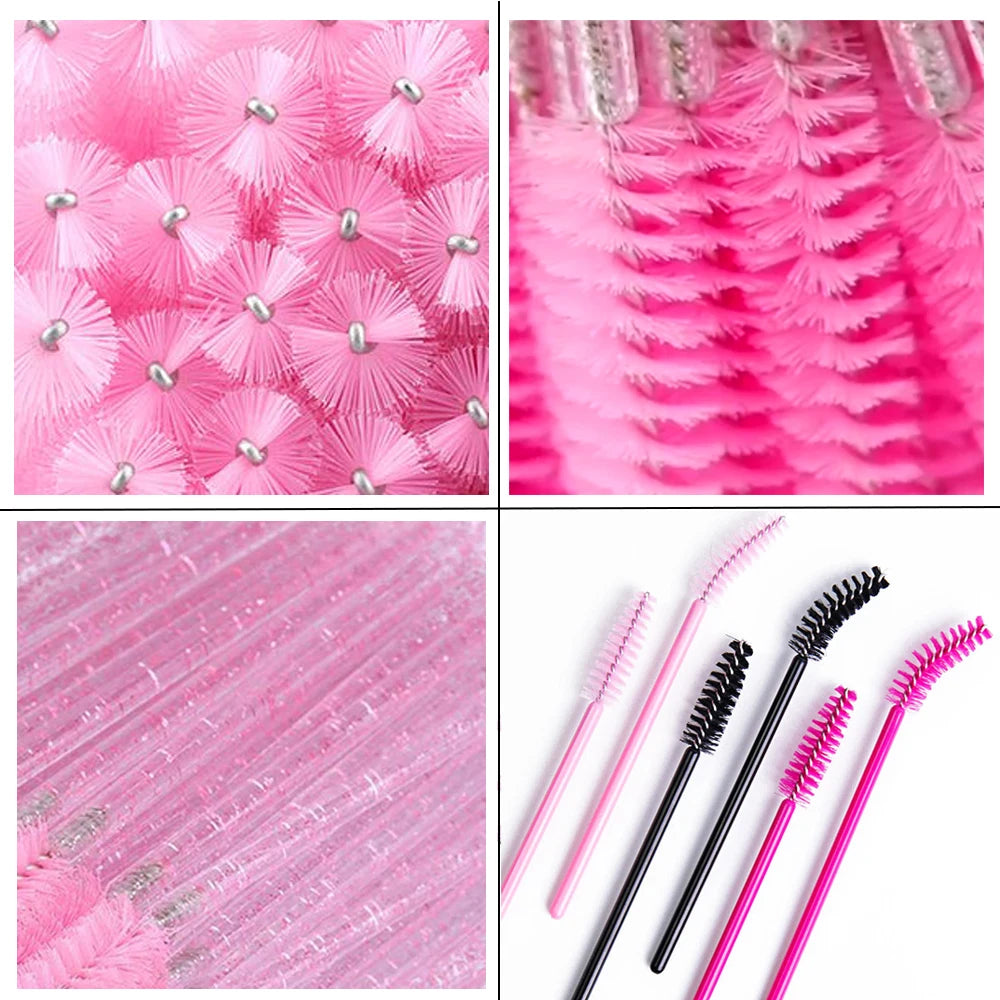 50/100/300/500pcs Eyebrow Eyelash Brushes Eyelash Spoolies Mascara Wands Applicator for Eyelash Extension Makeup Tool LAUKISS