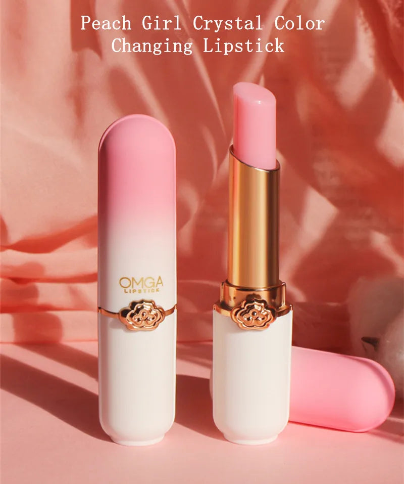 Crystal Temperature Change Lipstick Long Lasting Moisturizing Peach Girl Lip Balm Color Change Lipstick Lip Care Beauty Cosmetic