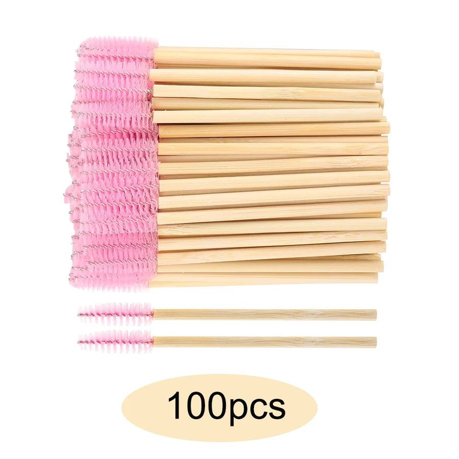 50/100/300/500pcs Eyebrow Eyelash Brushes Eyelash Spoolies Mascara Wands Applicator for Eyelash Extension Makeup Tool LAUKISS