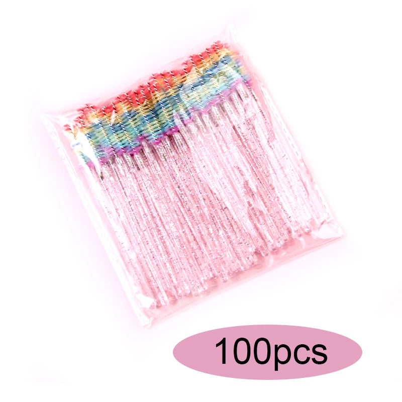 50/100/300/500pcs Eyebrow Eyelash Brushes Eyelash Spoolies Mascara Wands Applicator for Eyelash Extension Makeup Tool LAUKISS