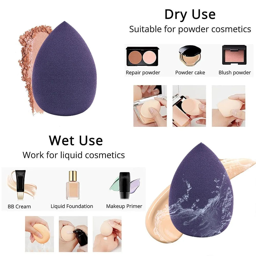 12Pcs Multicolor Makeup Sponge Blender Beauty Egg Cosmetic Puff Soft Foundation Sponges Powder Puffs Women Make Up Accessories