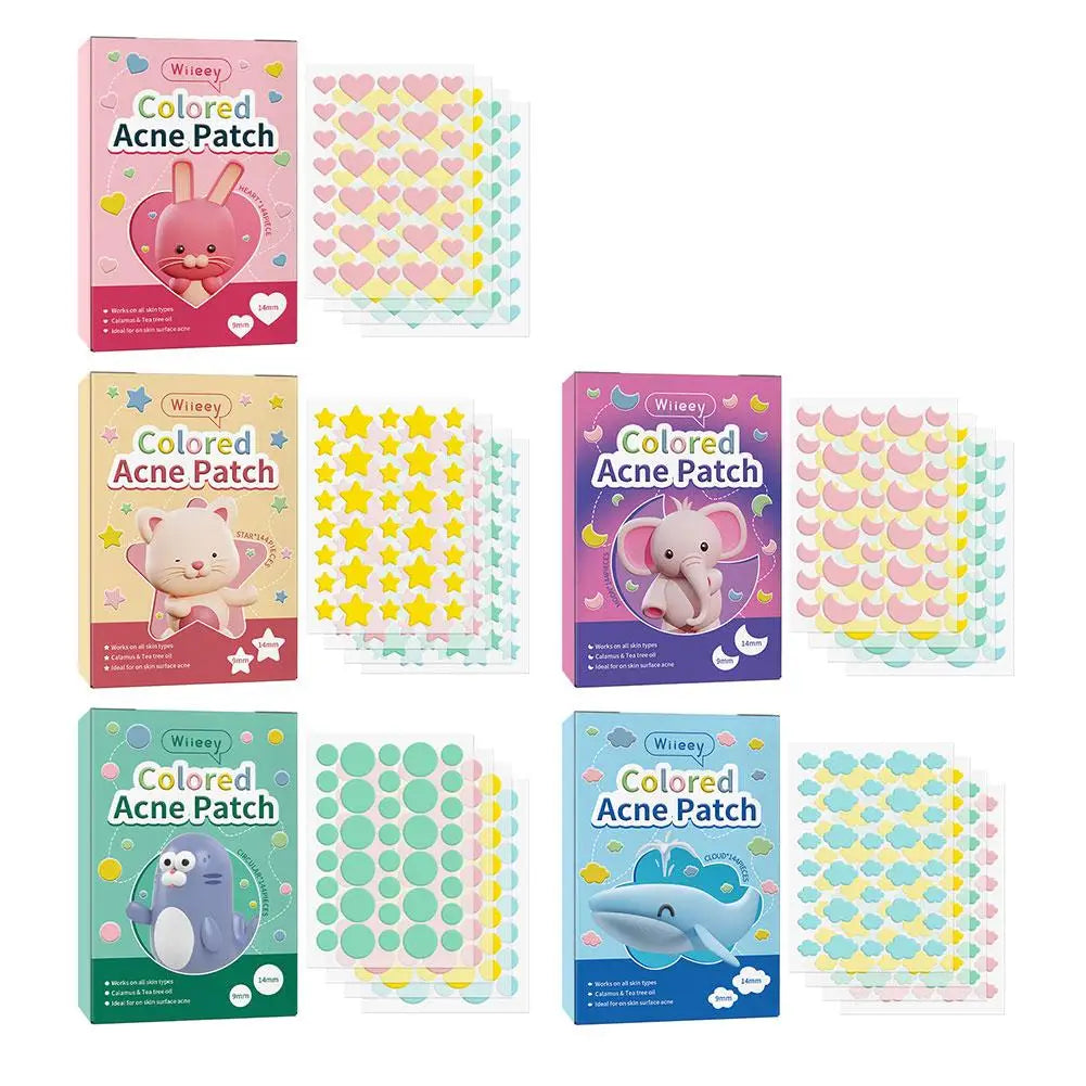 144PCS Star Pimple Patch Acne Colorful Invisible Acne Removal Skin Care Stickers Concealer Face Spot Beauty Makeup Tools