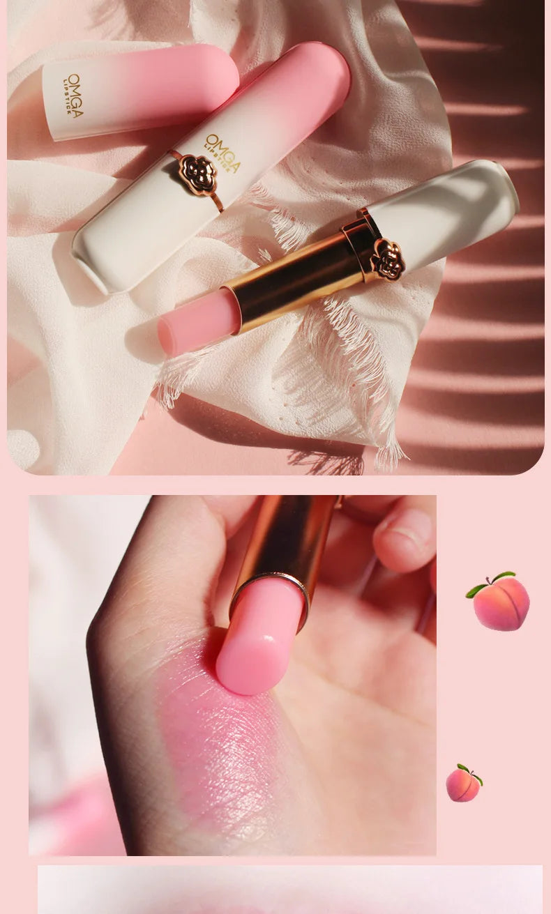 Crystal Temperature Change Lipstick Long Lasting Moisturizing Peach Girl Lip Balm Color Change Lipstick Lip Care Beauty Cosmetic