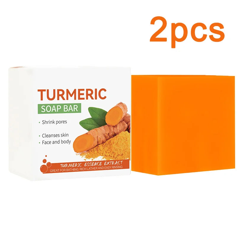 Hand Made Turmeric Soap Body Cleaning Lightening Dark Underarm Leg Body Cleansers Brightening Face Soap Tender Skin Care Beauty