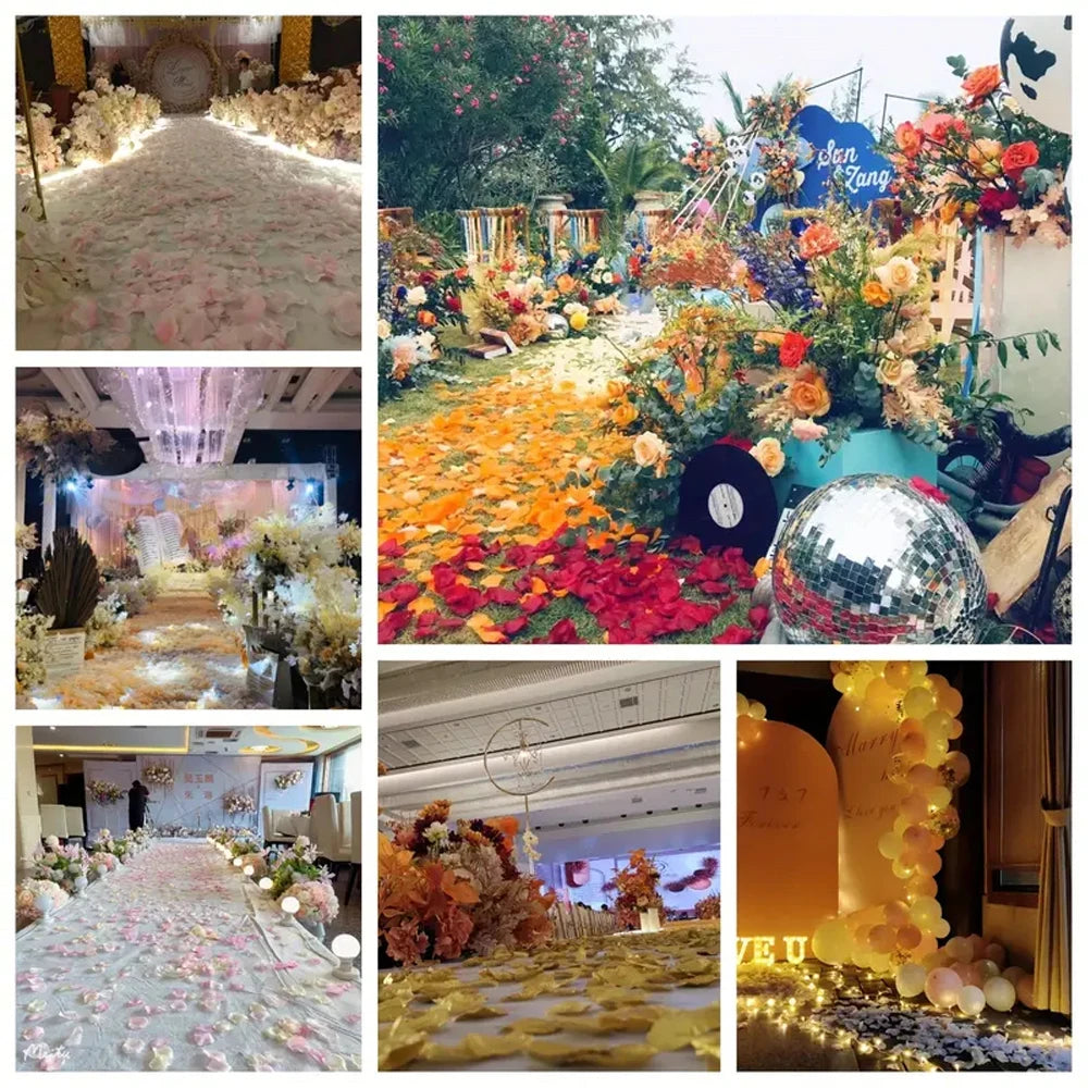 100-10000Pcs Top Colorful Artificial Fake Rose Petals Red White Gold Roses Petal Flowers Romantic Wedding Party Valentine Decor