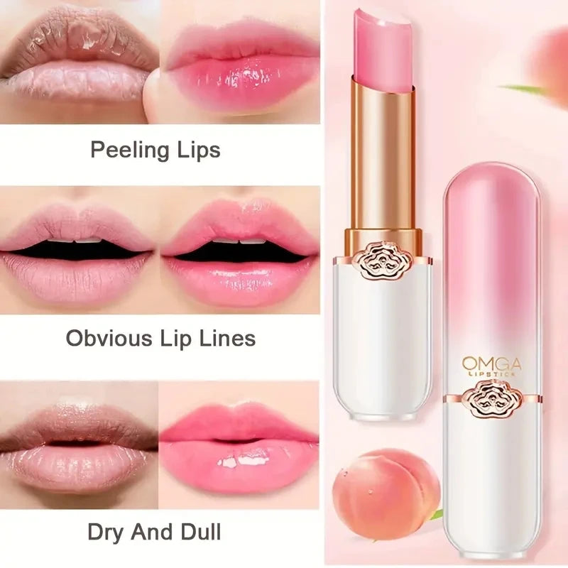 Crystal Temperature Change Lipstick Long Lasting Moisturizing Peach Girl Lip Balm Color Change Lipstick Lip Care Beauty Cosmetic