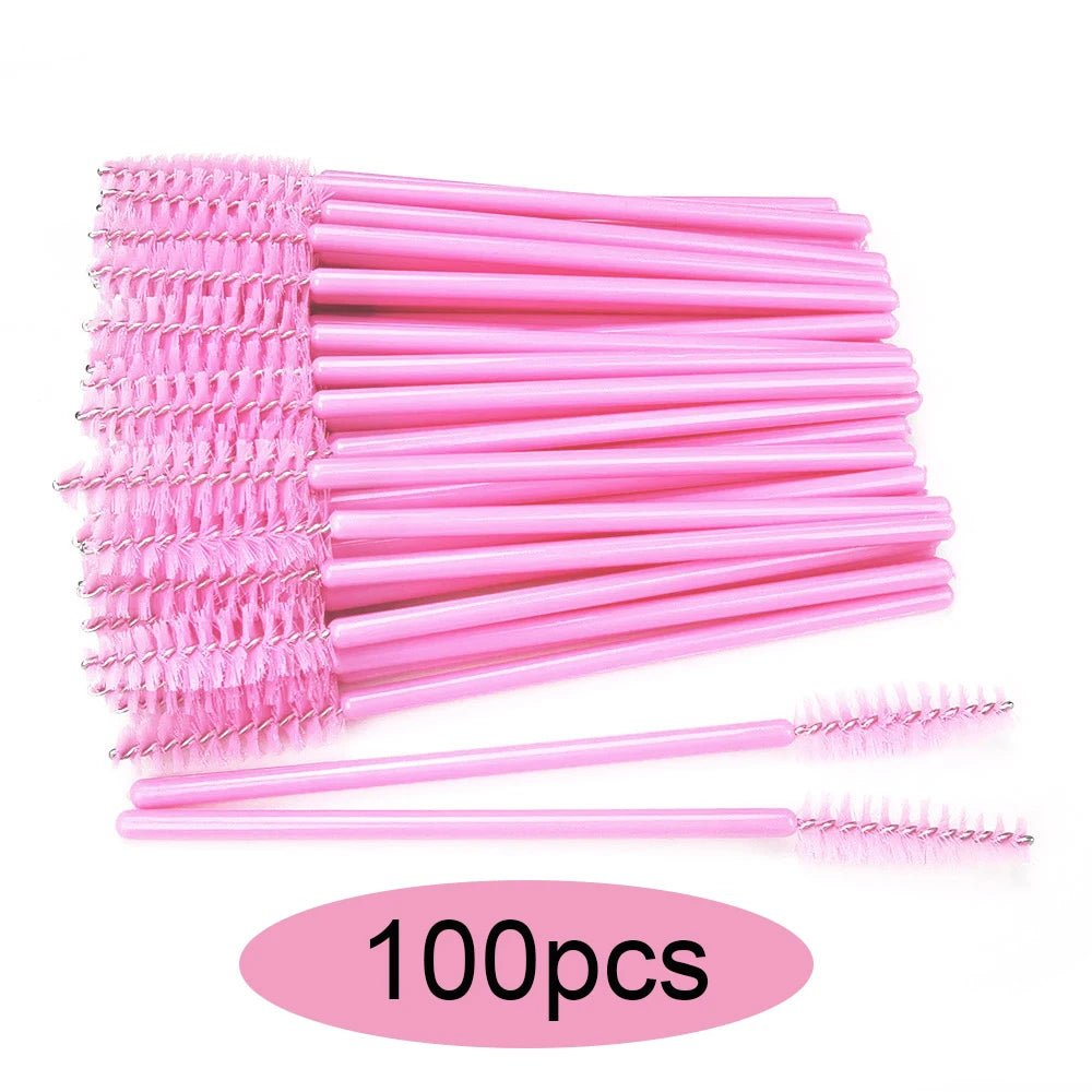 50/100/300/500pcs Eyebrow Eyelash Brushes Eyelash Spoolies Mascara Wands Applicator for Eyelash Extension Makeup Tool LAUKISS