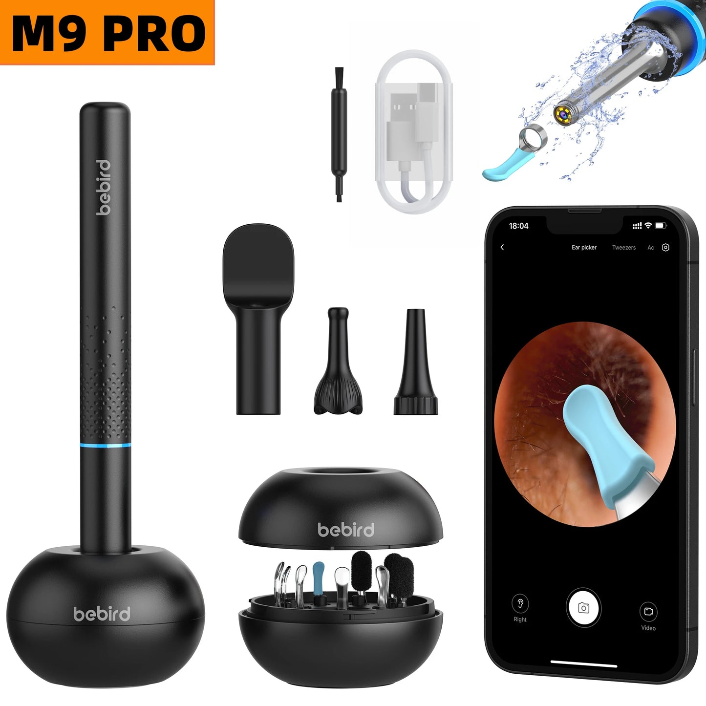 Bebird M9 Ear Cleaner Smart HD Visual Ear Wax Removal Stick Clean Endoscope Mini Camera Otoscope Borescope Ear Picker Tool Set