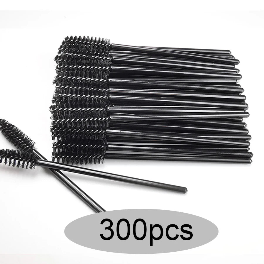 50/100/300/500pcs Eyebrow Eyelash Brushes Eyelash Spoolies Mascara Wands Applicator for Eyelash Extension Makeup Tool LAUKISS