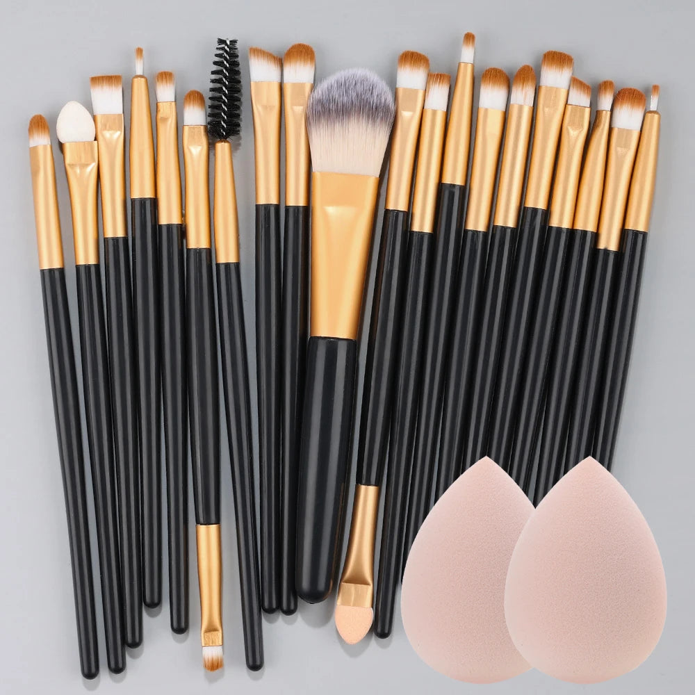 20Pcs Makeup Brush Set Eye Shadow Brush Full Set Beauty Makeup Concealer Brushes Blush Loose Powder Highlighter Foundation Tools