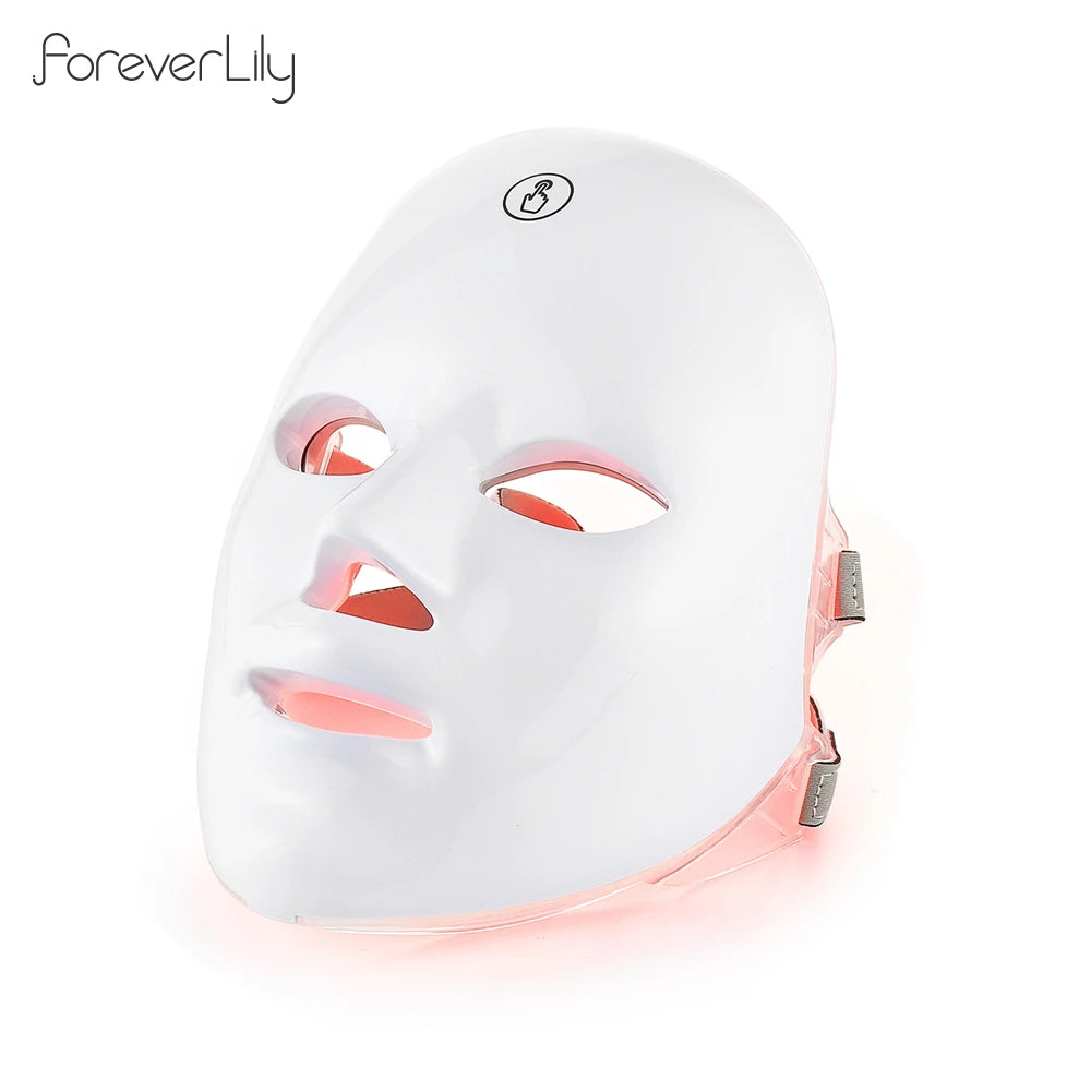 Rechargeable Facial LED Mask 7 Colors LED Photon Therapy Skin Rejuvenation Anti Acne Wrinkle Removal Beauty Mask Skin Brightenin